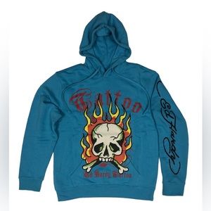Ed Hardy Flame Skull Mens Pullover Hoodie

Color: Jewel
